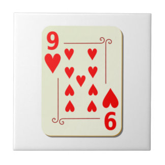 9 of Hearts Playing Card Tile