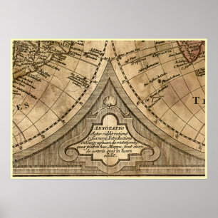 9 Panel Colour Version de L'Isle World Map Frame 8 Poster