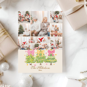 9 Photo Bright Ribbon Trees Holiday Family