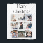 9 photo collage grid elegant Christmas Fleece Blanket<br><div class="desc">Simple and elegant Christmas Blanket with 9 photos,  personalized with your names and text.  Perfect for families who want to combine a multi-photo collage with timeless and elegant Christmas style. This holiday blanket is a great keepsake and the perfect gift for your parents or grandparents.</div>