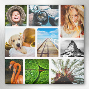 9 Photo Collage Magnet Template White Framed