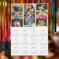 9 Photo Collage Personalised 2025 Family Calendar