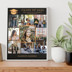 9 photo collage template graduate  poster