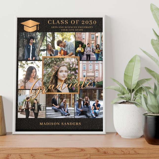 9 photo collage template graduate  poster (Creator Uploaded)