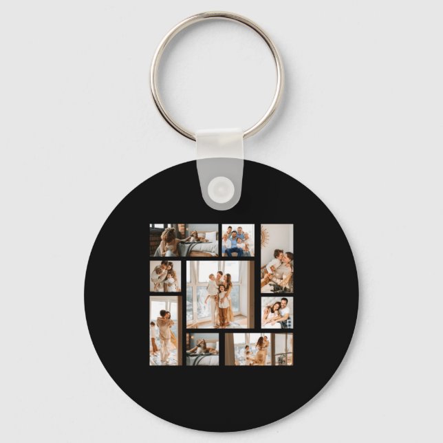 9 Photo Collage Template  Key Ring (Front)
