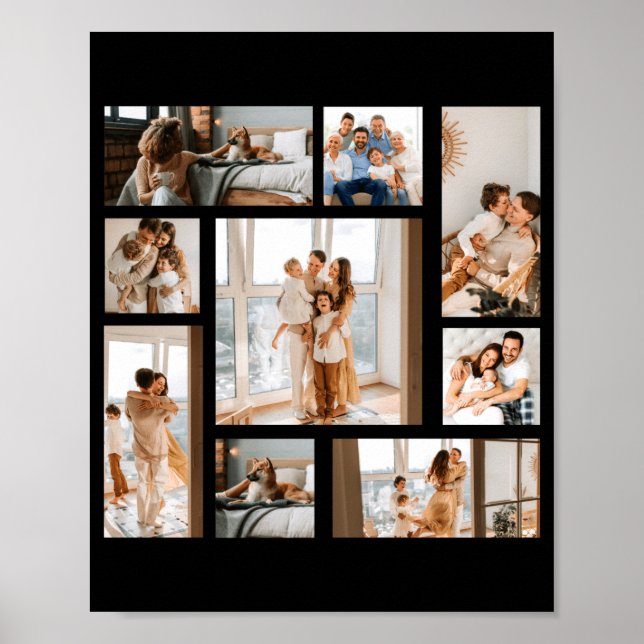9 Photo Collage Template  Poster (Front)