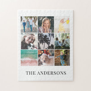 9 Photo Collage White Jigsaw Puzzle