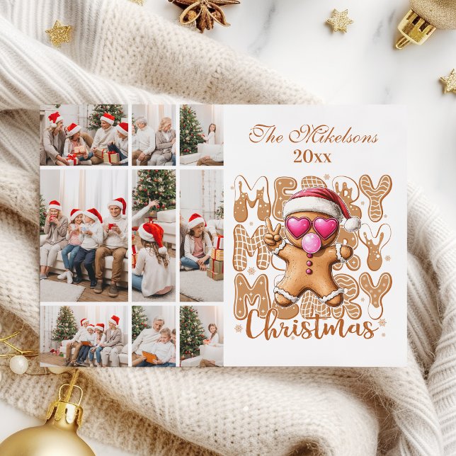 9 Photo Cute Gingerbread  Christmas  Holiday Card (Creator Uploaded)