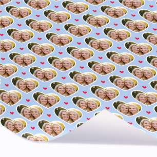 9 Photo Cute Love Heart Elegant Cornflower Pattern Wrapping Paper