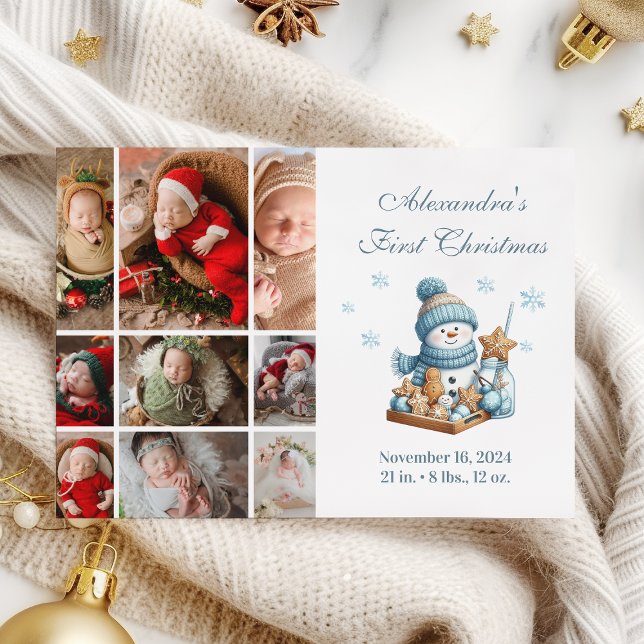 9 Photo First Christmas Birth Announcement (Creator Uploaded)