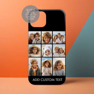 9 Photos - Minimal Grid on Black Background Case-Mate iPhone 14 Plus Case