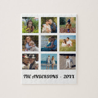 9 Picture Family Photo ✨ Collage Custom Jigsaw Puzzle