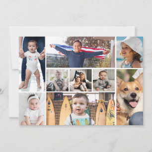 9 Picture Photo Collage Holiday Card