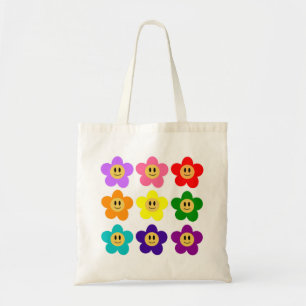 9 Rainbow Pride Colour Flowers LGBT Tote Bag