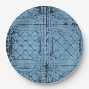 9" Round Paper Plate Rustic Tin Panel Ceiling Coun