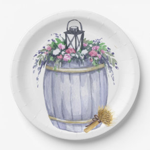9" Round Paper Plate Summer Country Wedding Rustic