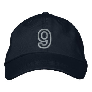 "9" Small Athletic Number Embroidered Hat