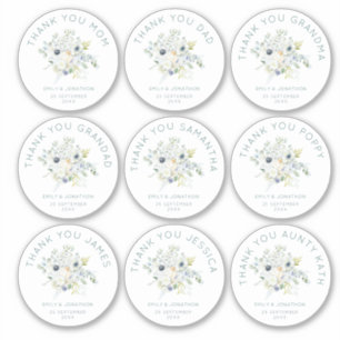 9 Small Individual Name Thank You Wedding Floral