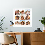 9 Square Collage - White Back  Photo Print<br><div class="desc">Black and White Design - Use your photos without frames on this one! Add your favourite pictures and snapshots to this strip for a fun memory keeper. An artistic way to display your best photo sharing pics.</div>