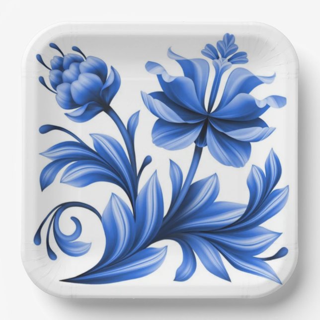 9" Square Paper Plate (Front)