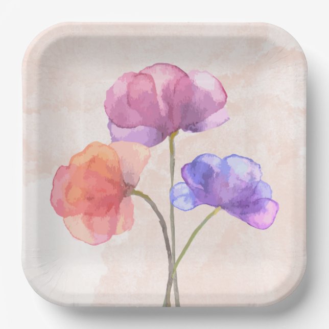 9" Square Paper Plate (Front)