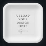 9" Square Paper Plates (set of 8)<br><div class="desc">Customise your design in Templett. After you are done editing,  download your file in a JPG format (don't forget to turn on the bleed option). Upload your design here by clicking on the blue "Personalise" button.</div>