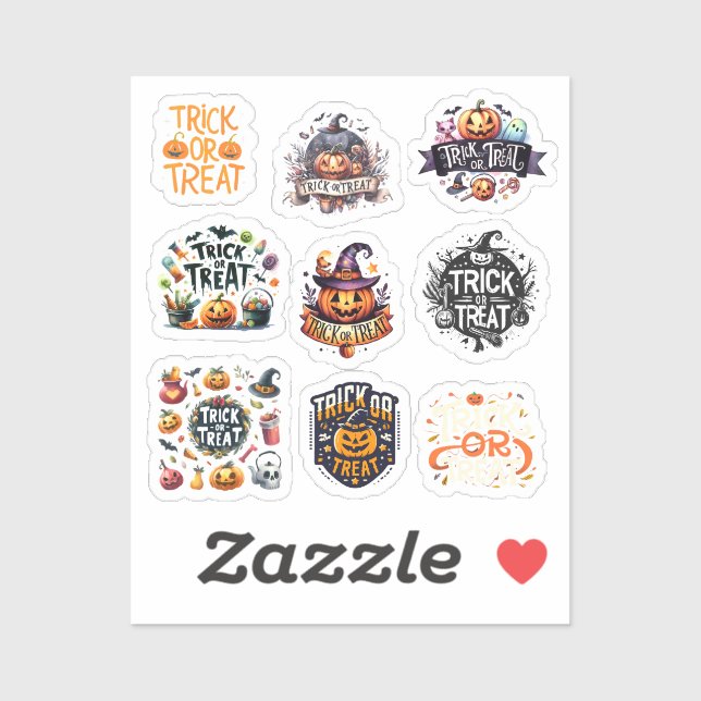 9 stickers Trick or treat (Sheet)