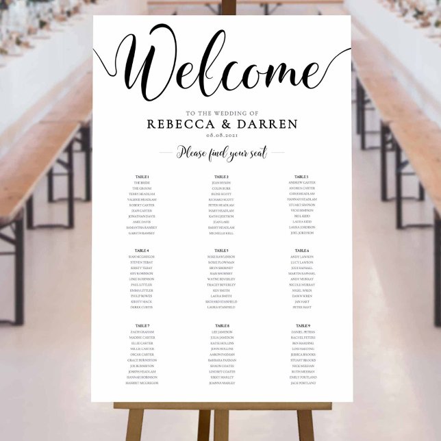 9 Table Wedding Seating Chart (Creator Uploaded)