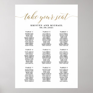 9 Tables 90 Guests Take Your Seat Seating Chart