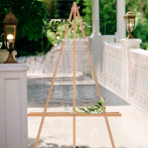 9 Tables Greenery Wedding Seating Plan  Acrylic Sign