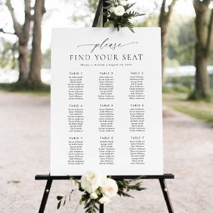 9 Tables Please Find Your Seat Seating Chart