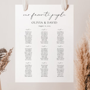 9 Tables Simple Our Favourite People Seating Chart
