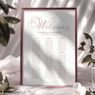9 Tables Wedding Seating Chart Board Simple