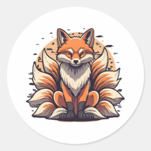 9 Tailed Fox Spirt Classic Round Sticker