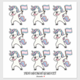 9 Trans Pride Dabbing Unicorns With Flag