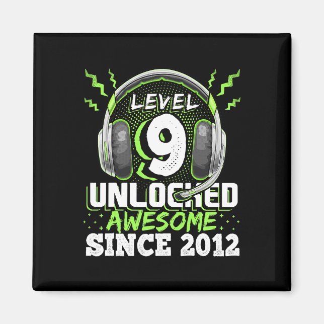 9 Unlocked Awesome 2012 Video Game 9th Birthday Gi Magnet (Front)