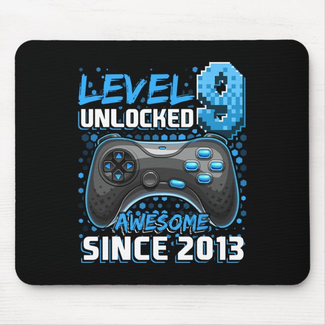 9 Unlocked Awesome 2013 Video Game 9th Birthday 3  Mouse Pad (Front)