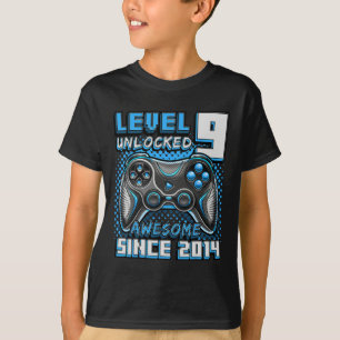 9 Unlocked Awesome 2014 Video Game 9th Birthday Bo T-Shirt