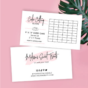 9" x 13" Sheet Cake Cutting Guide Wedding Portions Enclosure Card
