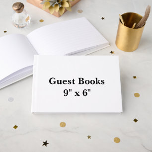 9" x 6" Lined White 70# Uncoated Text Guest Book
