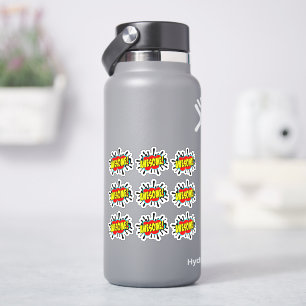 9 x AWESOME Burst Pop Art Yellow on Red 4" Vinyl