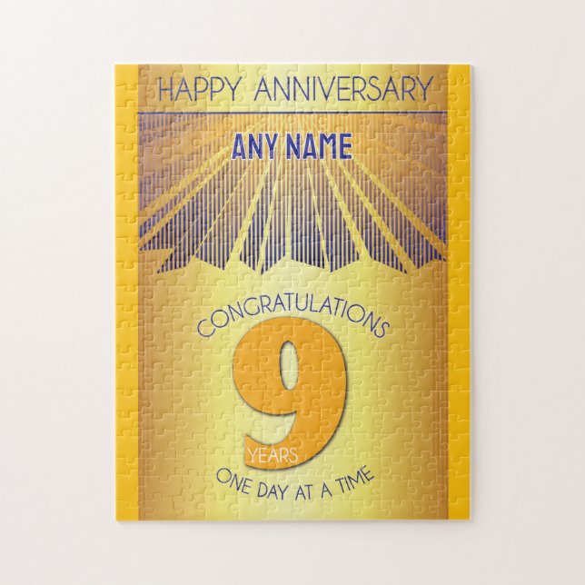 9 Year | AA 12 Step Anniversary Personalised Jigsaw Puzzle (Vertical)