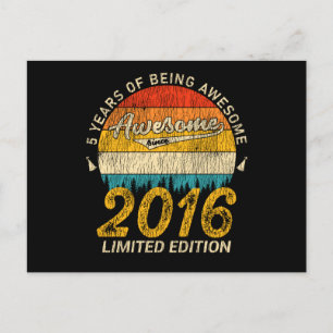 9 Year Old 2016 Retro Awesome 9th Birthday Gift Postcard