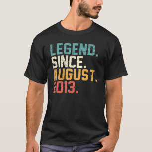 9 Year Old 9th Birthday Boy Legend Since August 2 T-Shirt