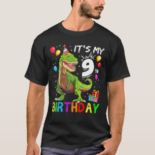 9 Year Old 9Th Birthday Boy T Rex Dinosaur T-Shirt