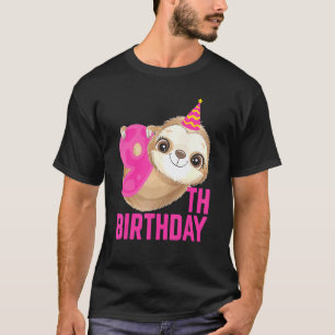 9 Year Old 9th Birthday Cute Sloth Animal Bday Pa T-Shirt