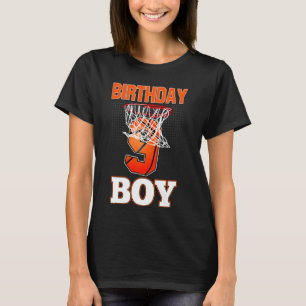 9 Year Old 9th Birthday Party Basketball Theme Boy T-Shirt