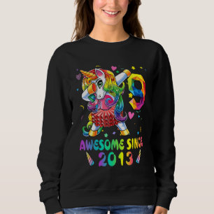 9 Year Old Awesome Since 2013 Dabbing Unicorn 9th Sweatshirt