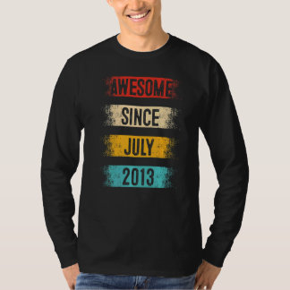 9 Year Old Awesome Since July 2013 9th Birthday   T-Shirt