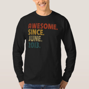 9 Year Old  Awesome Since June 2013 9th Birthday T-Shirt